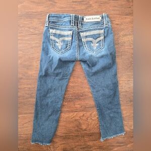 Rock Revival Shelly Skinny Capri Jeans Womens Size 26x22 Embellished Jeweled